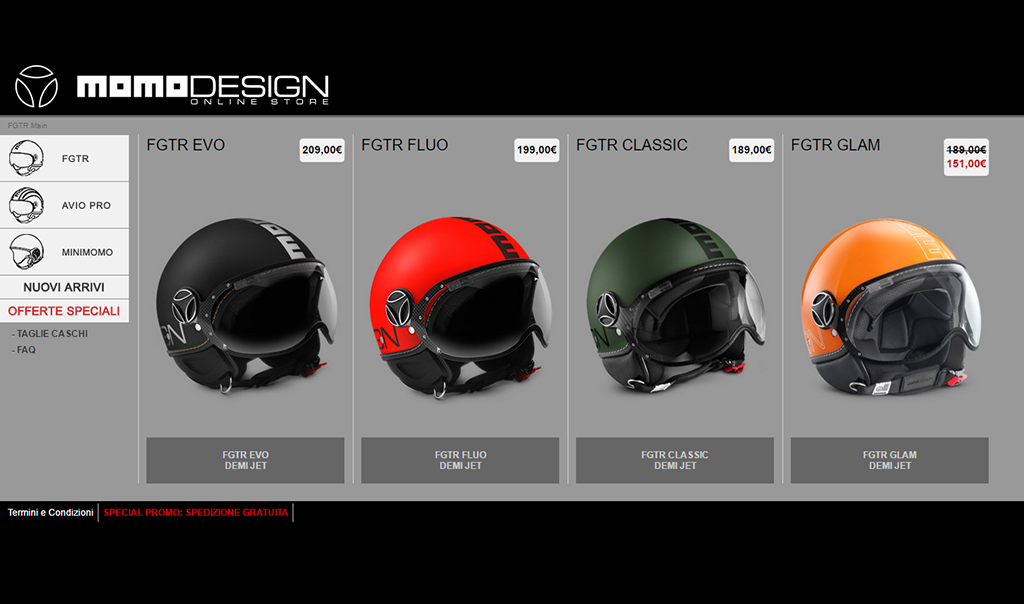 Realizzazione sito E-commerce, screenshot