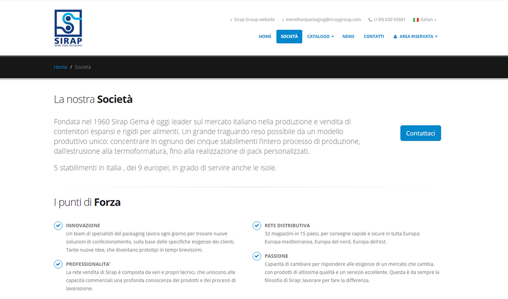 Realizzazione sito web, screenshot