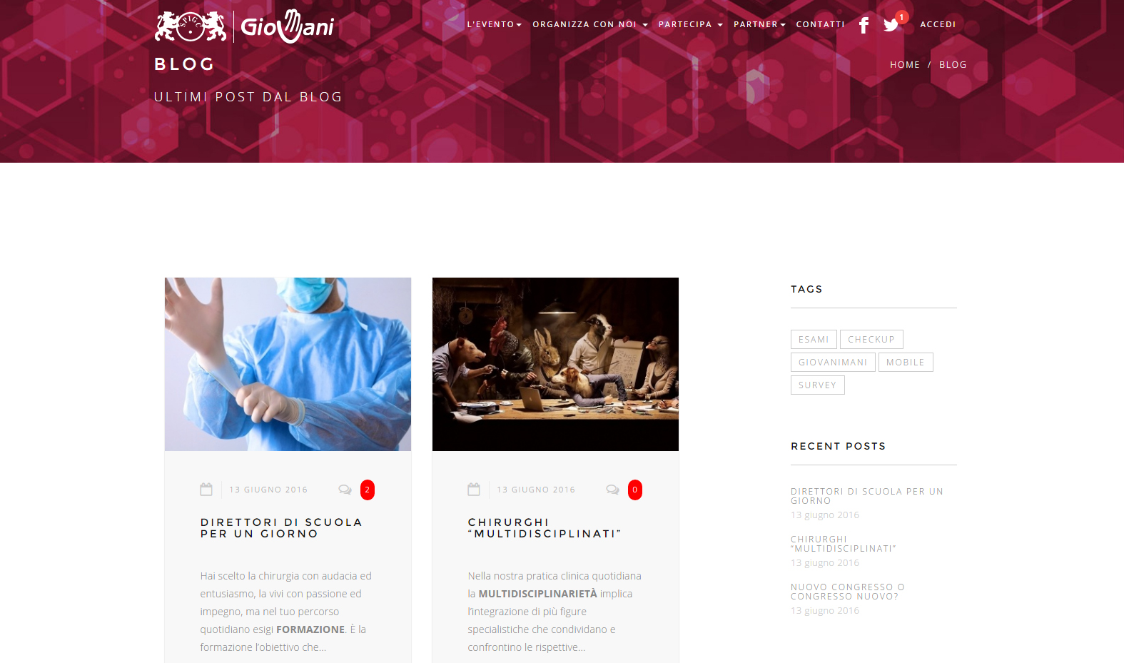 Realizzazione sito Wordpress, screenshot